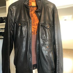Beautiful must have leather Hugo Boss jacket